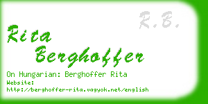 rita berghoffer business card